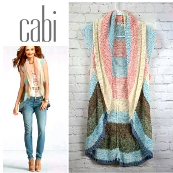 CAbi Sweaters Cabi 26 Vintage Line Up Crochet Circle Cardigan